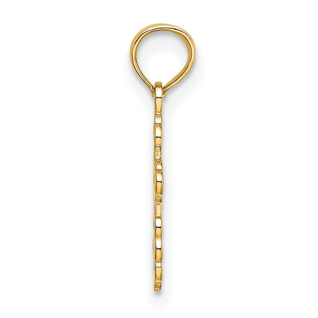 14k Yellow Gold Orthodox Cross Pendant with Glossy Finish, IC XC Design, Christian Symbol