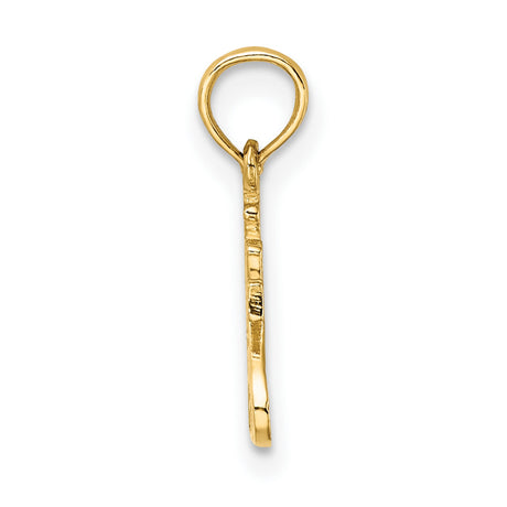 Polished and Engraved TRY JESUS Charm Pendant in Real 14k Yellow Gold