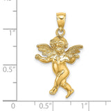 Guardian Angel Walking Charm Pendant in Real 14k Yellow Gold