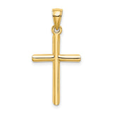 Cross Charm Pendant in Real 14k Yellow Gold