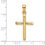 Cross Charm Pendant in Real 14k Yellow Gold