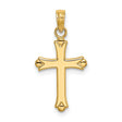 Polished Cross Charm Pendant in Real 14k Yellow Gold