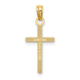 Polished Small Cross Charm Pendant in Real 14k Yellow Gold