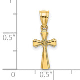 Mini Cross Charm Pendant in Real 14k Yellow Gold