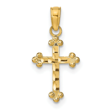 Cross Charm Pendant in Real 14k Yellow Gold