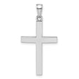 14k White Gold Cross Pendant, Polished Beveled Minimalist Religious Style for Men and Women