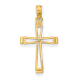 Cut-out Cross Charm Pendant in Real 14k Yellow Gold