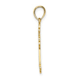 14k Yellow Gold Cross Pendant with Openwork Fleur-de-Lis Design for Men and Women