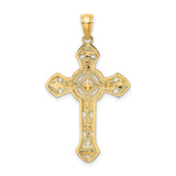 Textured Crucifix Arrow Charm Pendant in Real 14k Yellow Gold