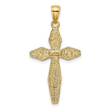 Polished Crucifix Charm Pendant in Real 14k Yellow Gold