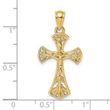 Crucifix Charm Pendant in Real 14k Yellow Gold