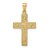 Cross Charm Pendant in Real 14k Yellow Gold