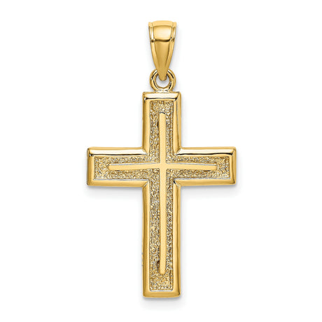 Cross Charm Pendant in Real 14k Yellow Gold