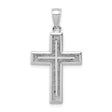 Cross Charm Pendant in Real 14k White Gold