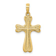 Cross Heart Shaped Ends Charm Pendant in Real 14k Yellow Gold