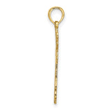 14k Yellow Gold Cross Pendant with Flared Ends and Heart Accents