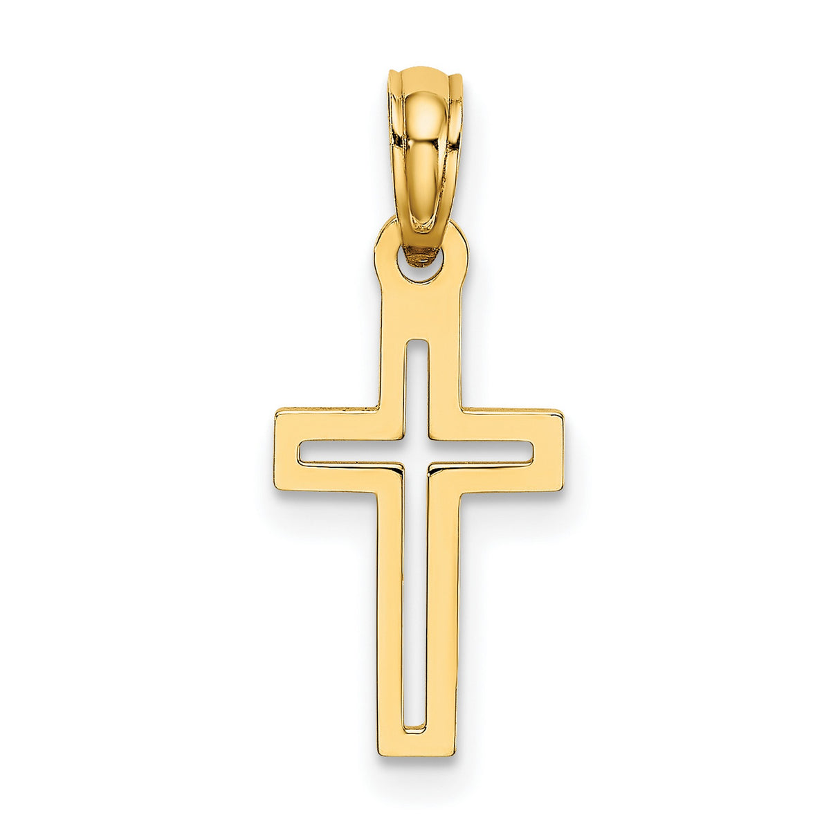 Cross Charm Pendant in Real 14k Yellow Gold