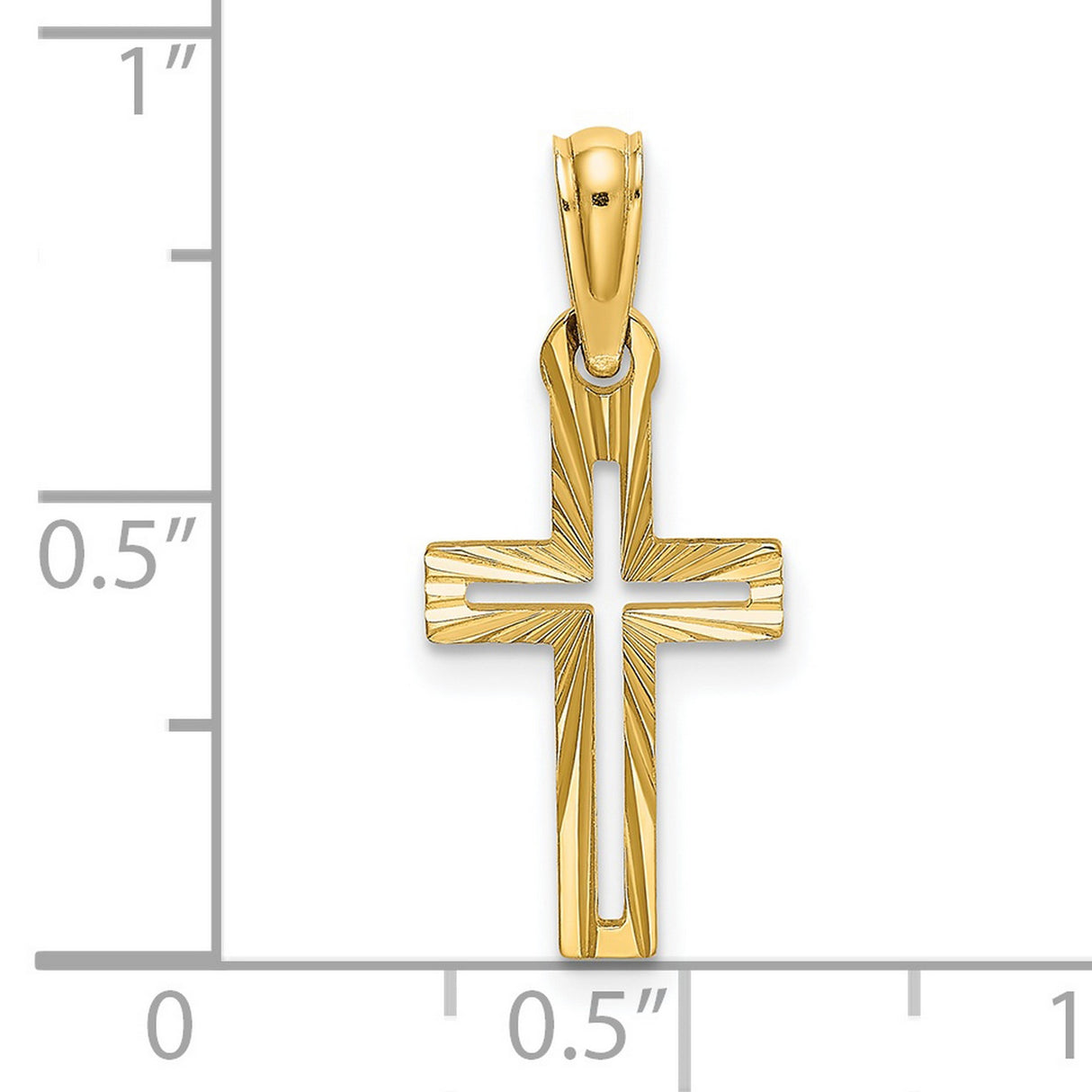 Cross Charm Pendant in Real 14k Yellow Gold