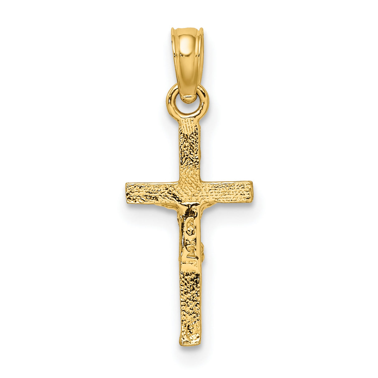 Mini Crucifix Charm Pendant in Real 14k Yellow Gold