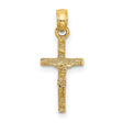 Mini Crucifix Charm Pendant in Real 14k Yellow Gold