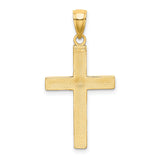 Tubular Cross Charm Pendant in Real 14k Yellow Gold