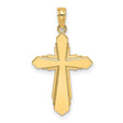 Solid Beaded Cross Charm Pendant in Real 14k Yellow Gold