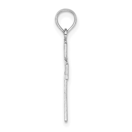 14k White Gold Cross Pendant with Filigree Swirl and Milgrain Detail