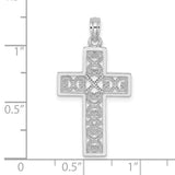 14k White Gold Cross Pendant, Minimalist Religious Jewelry for Men and Women