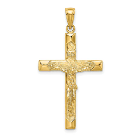 Crucifix Charm Pendant in Real 14k Yellow Gold