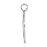 14k White Gold Cross Pendant with Satin Finish and Beveled Edges for Men and Women