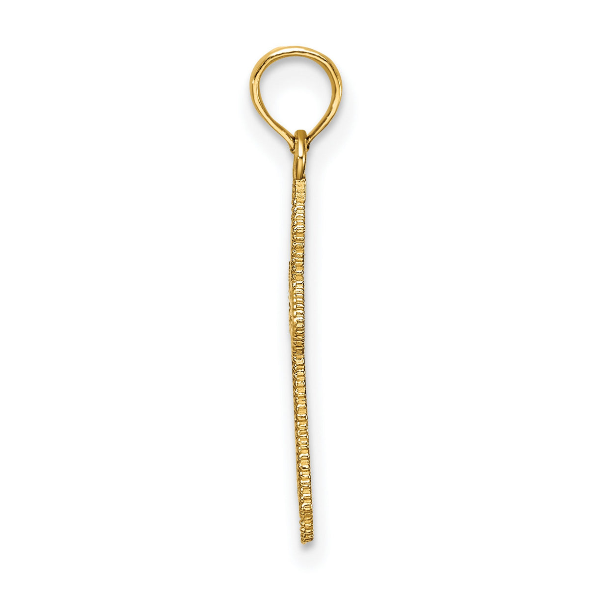 14k Yellow Gold Cross Pendant with Beveled Edge and Polished Finish for Men and Women