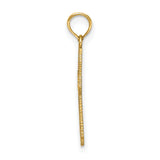 14k Yellow Gold Cross Pendant with Beveled Edge and Polished Finish for Men and Women