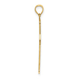 14k Yellow Gold Cross Pendant with Dual Tone Carved Texture Design for Men and Women