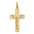 Cut-Out Heart I LOVE JESUS Reverse Crucifix Charm Pendant in Real 14k Yellow Gold