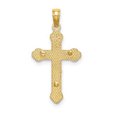 Inri Crucifix Scroll Tips Charm Pendant in Real 14k Yellow Gold