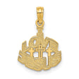 I LOVE JESUS Cross Charm Pendant in Real 14k Yellow Gold