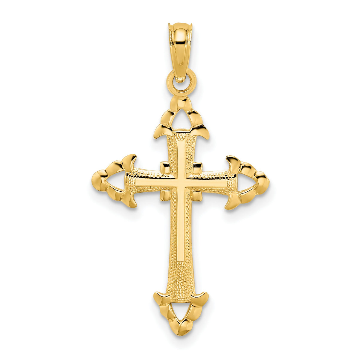 Arrow Cross Charm Pendant in Real 14k Yellow Gold