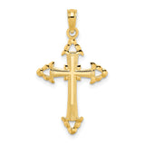 Arrow Cross Charm Pendant in Real 14k Yellow Gold