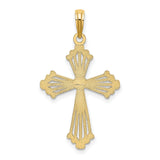 Cross Heart Center Charm Pendant in Real 14k Yellow Gold