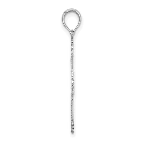 14k White Gold Cross Pendant with Heart Center, Symbol of Faith and Love, Unisex Religious Jewelry