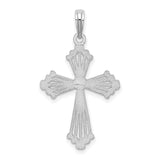 14k White Gold Cross Pendant with Heart Center, Symbol of Faith and Love, Unisex Religious Jewelry