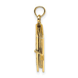 14k Yellow Gold Prayer Book Pendant with Jabez Prayer and Praying Hands Charm