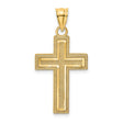 Block Cross Charm Pendant in Real 14k Yellow Gold