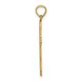 Pointed Ends Fancy Cross Charm Pendant in Real 14k Yellow Gold