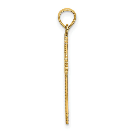 Pointed Ends Fancy Cross Charm Pendant in Real 14k Yellow Gold