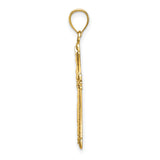 Cross Fancy Edges Charm Pendant in Real 14k Yellow Gold