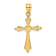 Cross Fancy Edges Charm Pendant in Real 14k Yellow Gold