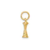 14k Yellow Gold Space Needle Charm Pendant, Seattle Landmark Travel Souvenir Jewelry