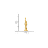 14k Yellow Gold Space Needle Charm Pendant, Seattle Landmark Travel Souvenir Jewelry