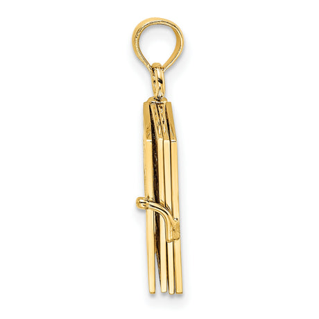 14k Yellow Gold Ten Commandments Book Pendant with Star of David and Hebrew Text